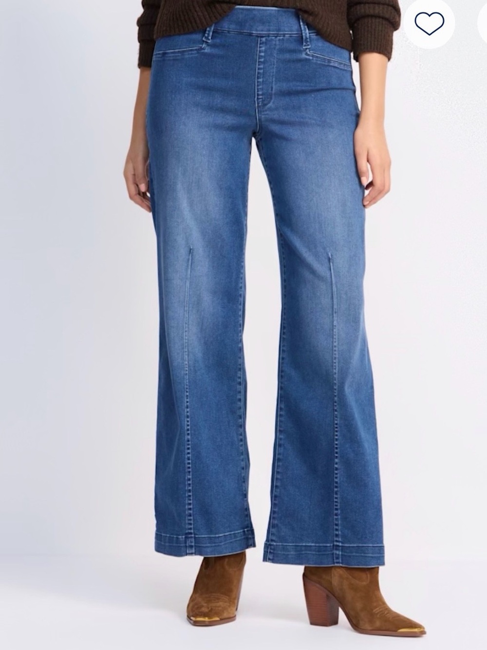 Cosmic Blue Love Petite Classic Light Blue Women’s Wide Leg Pull On Jeans - Picture 11 of 11